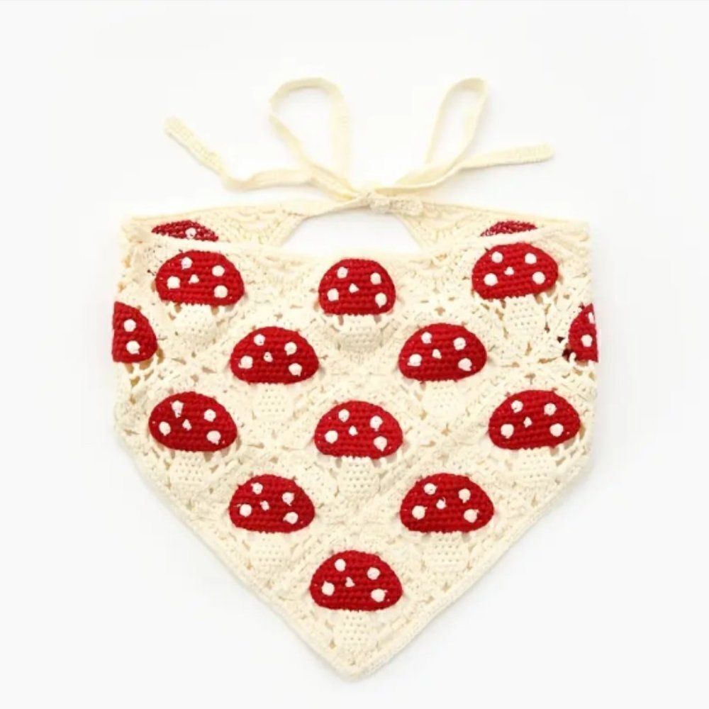 Hippie Headband Bandana Mushroom Hand Tie Homemade Colorful Kerchief